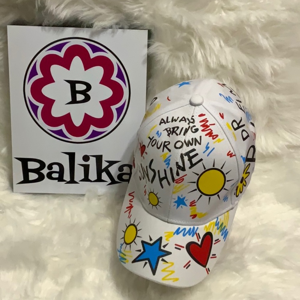 BASEBALL ⚾️ CAP!🧢 ❤️ Heart  ⭐️ Star☀️ Sun pattern baseball ⚾️ 🧢